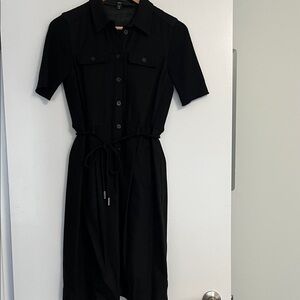 Hugo Boss Black Midi Dress with Button Detail